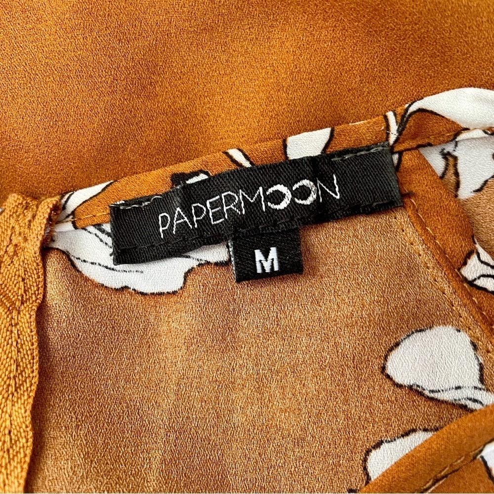 Paper Moon Stitch Fix Floral Top Medium Chestnut Brown Neutral - Picture 2 of 8